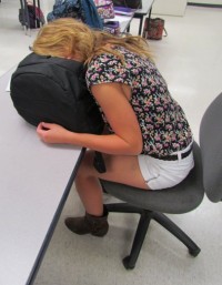 Student sleeping
