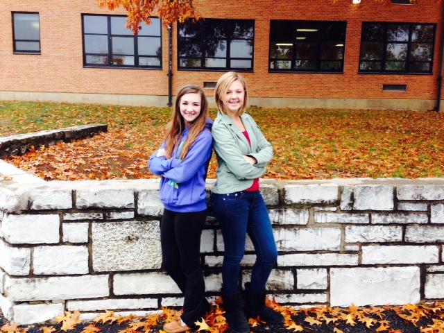 Emily Bartz-Mills (11) and Tara Leclare (11) display both sides of dressing up and dressing down.    