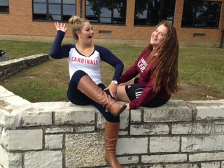 Lexie Tamborrino (11) and Courtney Santistevan (10) share their embarrassing moments with each other.