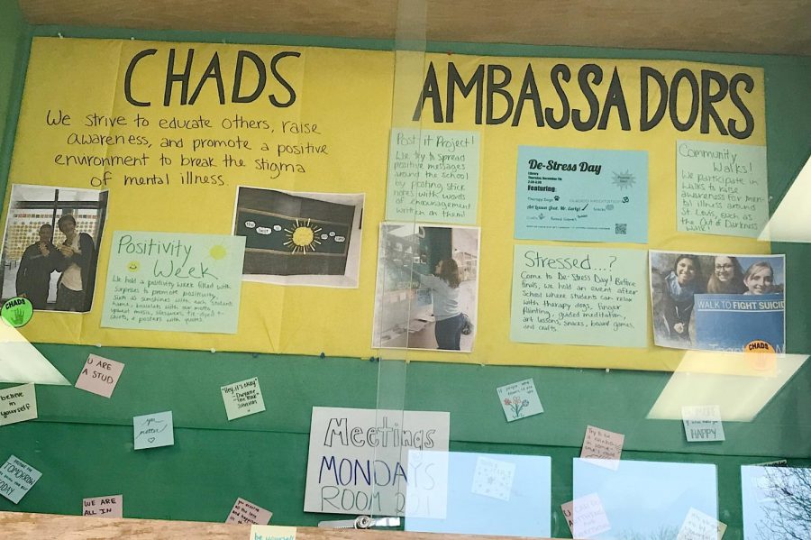 CHADS board outside of the counselors office