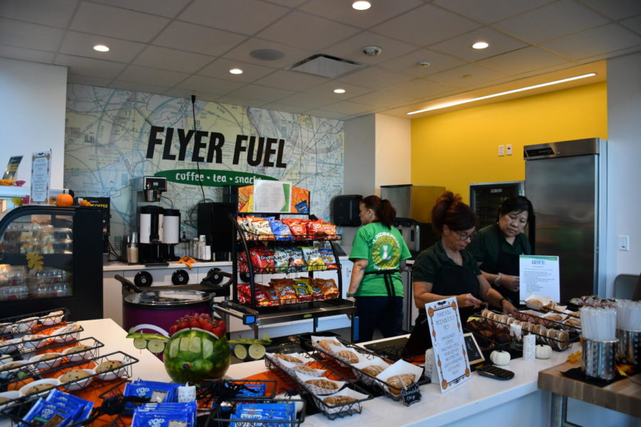 Food service staff working on supplying lunch to students - Photo Credit by Lindsey Pham 